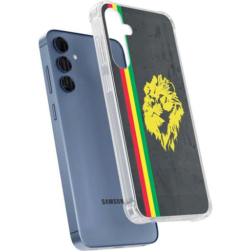 Vertical Banner - Lion of Judah Galaxy A35 5G Clear Case